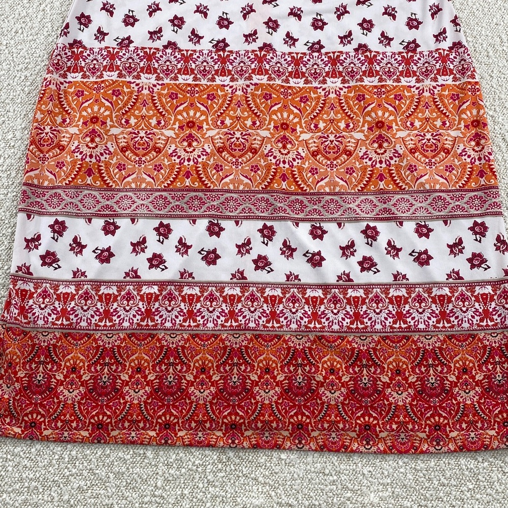 Chaps Orange & White Patterned Three-Quarter Slee… - image 6